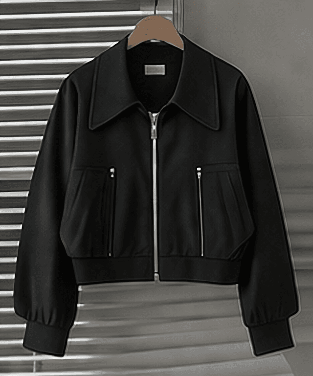 クロップドレザーブルゾン