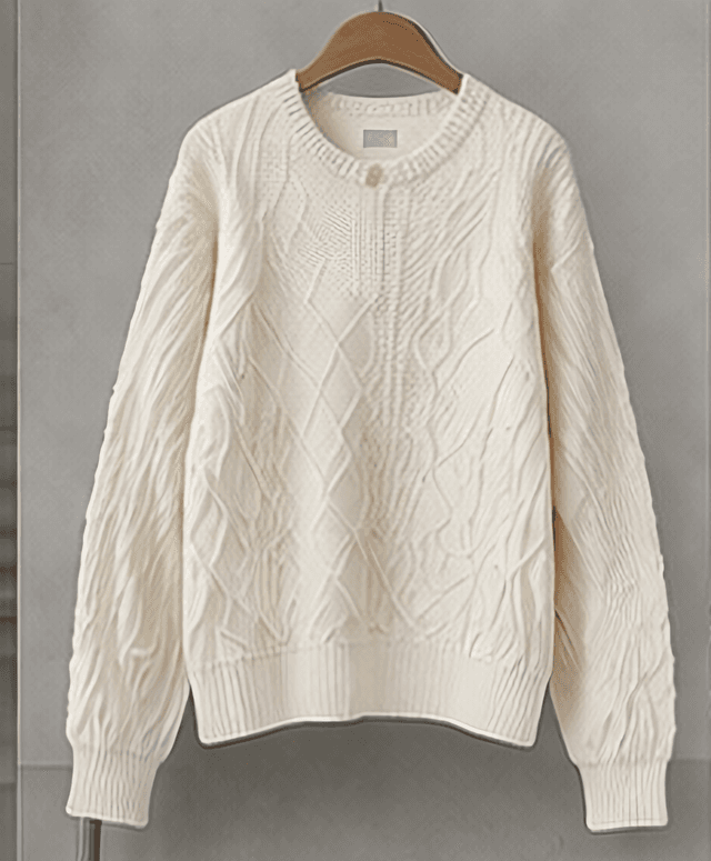 ケーブルニットトップス